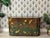 Vintage Mid-Century Modern Hand-Painted Asian Chinese Chinoiserie-Style Lacquered Oval Credenza Buffet Sideboard Cabinet For Sale - Image 14 of 18