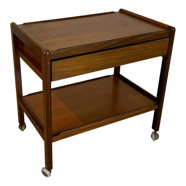 Danish Teak Bar Cart, 1960s For Sale