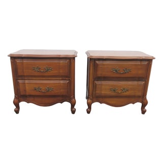 French Carved Large Nightstands Bedside End Tables a Pair 6437 For Sale