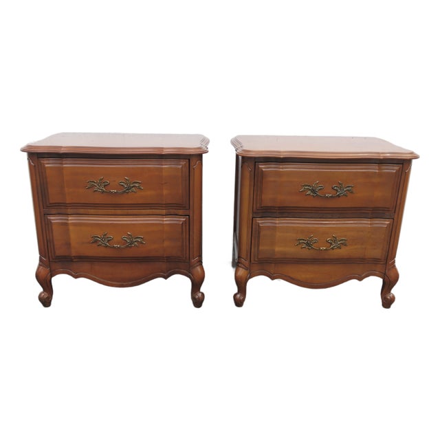 French Carved Large Nightstands Bedside End Tables a Pair 6437 For Sale