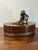Vintage Leather Decorative Box Attributed to Maitland Smith With Metal Monkey For Sale In Miami - Image 6 of 9