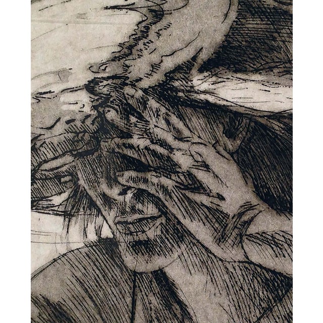 Contemporary 1993 "Separation" Female Figure Underwater Etching by Carol Bennett For Sale - Image 3 of 6