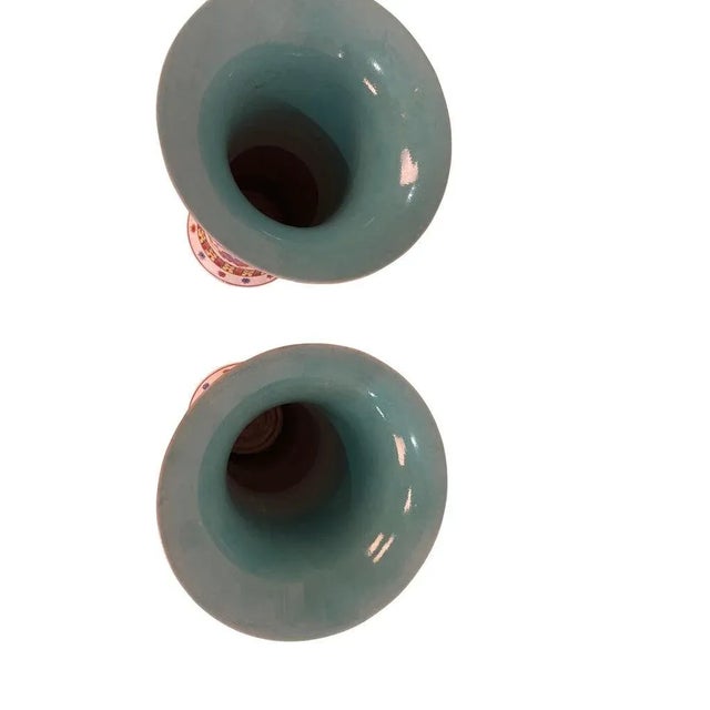 20th Century Yongzheng Style Chinese High Gloss Porcelain Vases - A Pair For Sale - Image 4 of 6