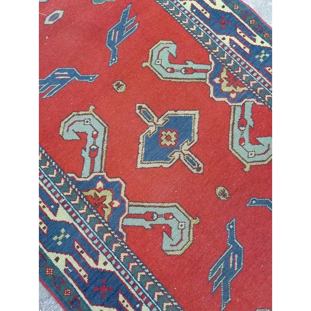 1960s Shirvan Kazak Corridor Rug in Red and Blue Color, 1960s For Sale - Image 5 of 10