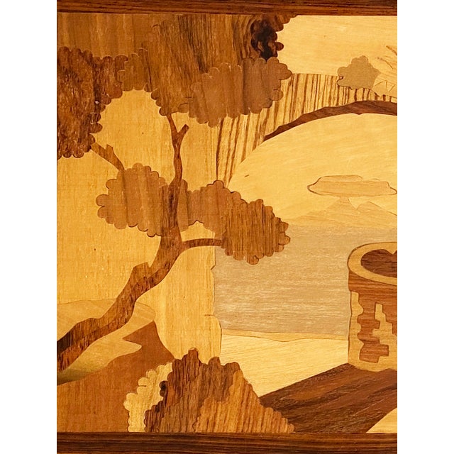 Mid 20th Century A Beautiful Italian Coastal Scene Marquetry Panel For Sale - Image 4 of 8