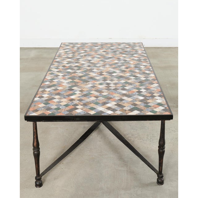 Monumental Italian Mosaic Marble Top Specimen Cocktail Table For Sale - Image 14 of 18