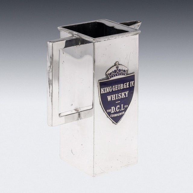 20th Century Art Deco Silver Plated & Enamel Water Jug from King George IV Whisky , 1920s For Sale - Image 14 of 18