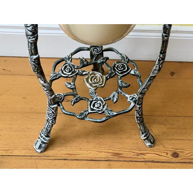 Large Antique Indoor/Outdoor Candleholder in Cast Iron and Glass For Sale - Image 4 of 6