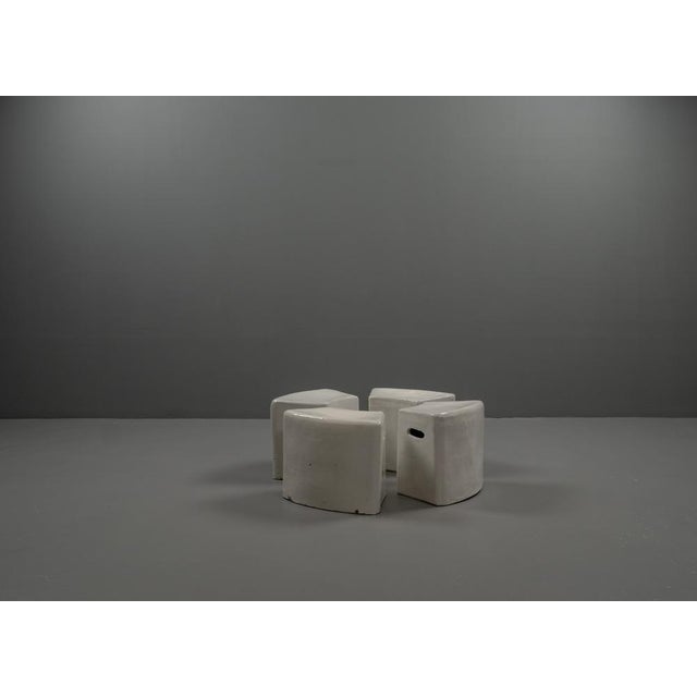 Brutalist Avant-Garde Ceramic Stool by Paola Navone for Gervasoni, 1882, Set of 4 For Sale - Image 3 of 18