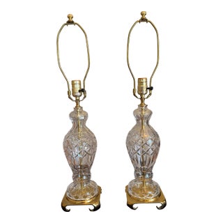 Vintage Waterford Crystal Style Table Lamps - a Pair For Sale
