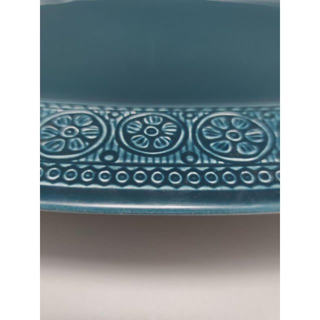 Vintage Italian Margherita Centerpiece in Blue Earthenware attributed to A. Campi for Laveno, 1965 For Sale - Image 10 of 16