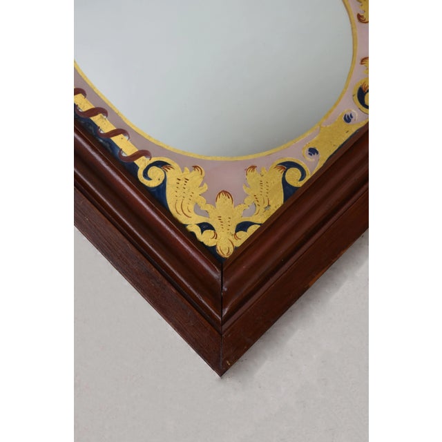 Antique Reverse Painted Glass Mat Framed Mirror, Circa Early 20th Century For Sale In New York - Image 6 of 18