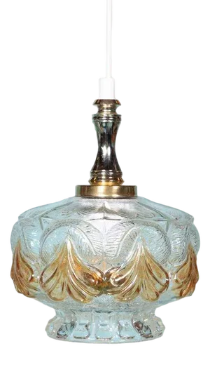 Vintage Glass Hanging Lamp, 1960s