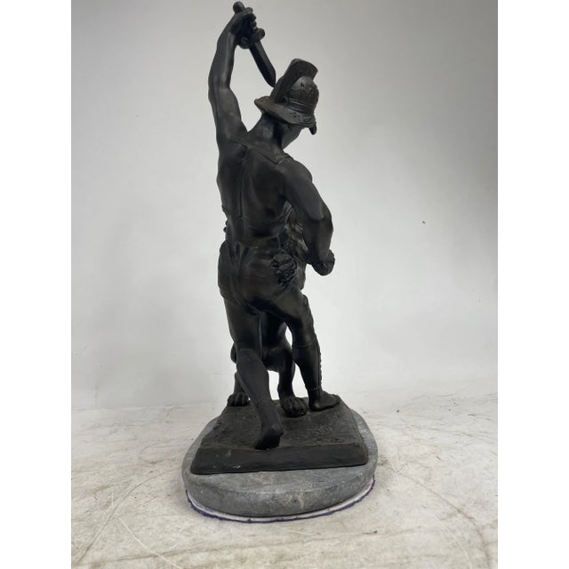 Black Sculpture of a Lion Fighting, 1800s, Metal For Sale - Image 8 of 12