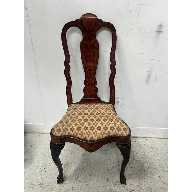 Wood Antique Dutch Chairs in Marquetry Wood, 1800s, Set of 8 For Sale - Image 7 of 18