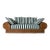 1970s Vintage Coastal Organic - Rattan Sofa With Rolled Arms & Striped Cushions For Sale