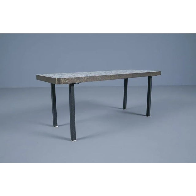 Italian Glass Mosaic and Brass Coffee Table, 1950s, in Very Good conditions. Designed 1950 to 1959