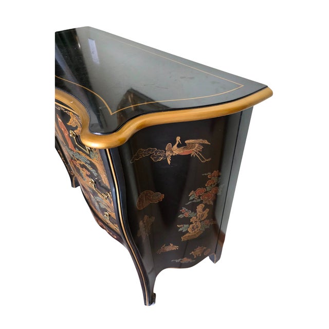 Drexel Heritage Vintage Chinoiserie Bombe Dresser by Drexel Heritage For Sale - Image 4 of 7