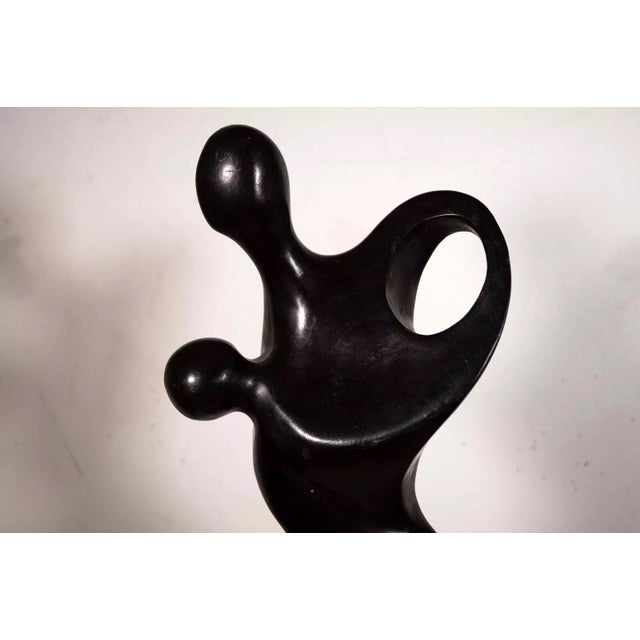 1970s Postmodern Dancing Couple Ironwood Solid Wood Carved Sculpture For Sale - Image 5 of 8