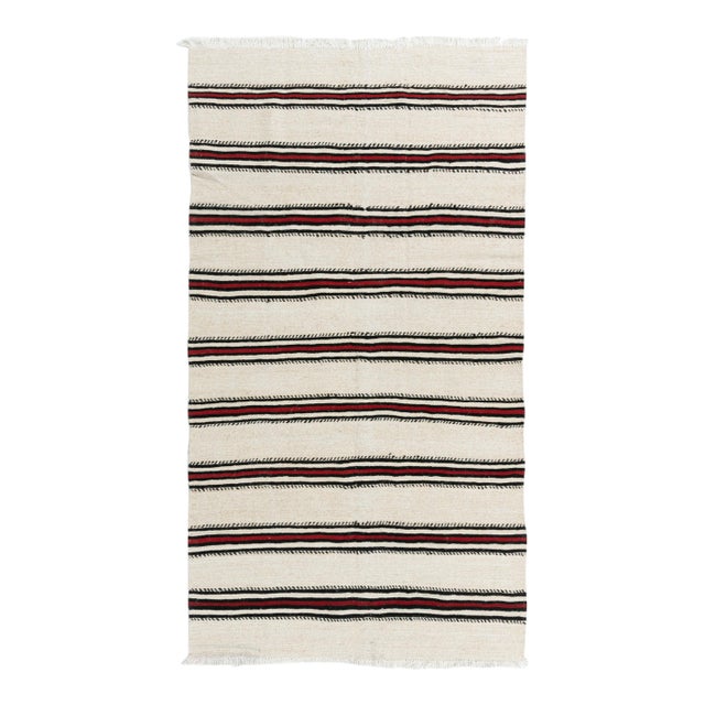 Vintage Circa 1940 Turkish Kilim Flat Weave Rug 4ft 8in X 8ft 4in For Sale