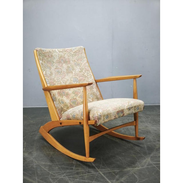 An exceptional Boomerang rocking chair designed by Holger Georg Jensen and produced in Denmark during the 1960s. This...