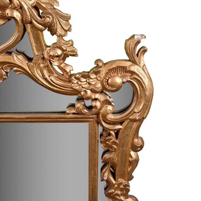 19th Century Rococo Revival Gilt Wall Mirror For Sale - Image 4 of 7