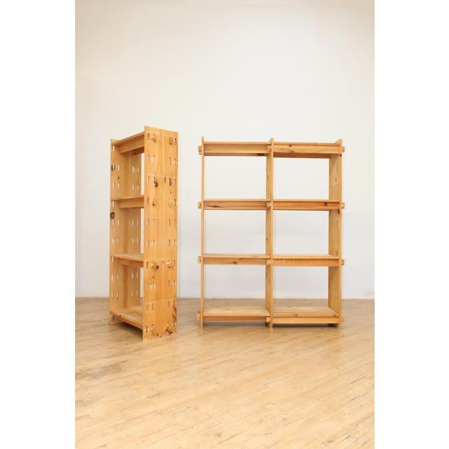 Brown Vintage Modular Pine Shelves- Constructivist Knockdown For Sale - Image 8 of 9