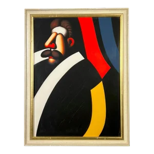 Flemish Surrealist "Man With Stripes" Original Limited Edition Giclée Print