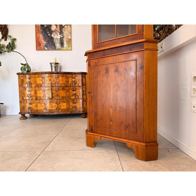 Wood Corner Display Cabinet with Glass, 1960s For Sale - Image 7 of 10