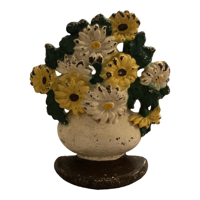 Vintage 1930s Hubley Style Cast Iron Doorstop For Sale