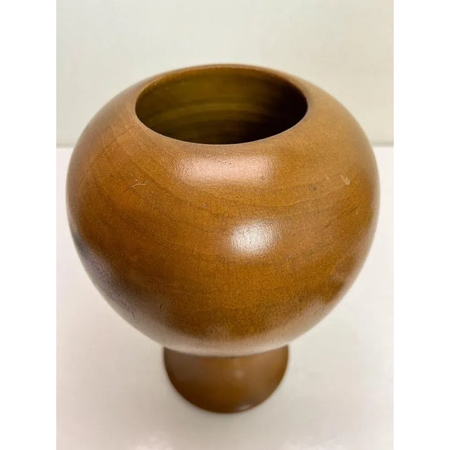 1950s Mid-Century Turned Teak Vase, 1960s For Sale - Image 5 of 12