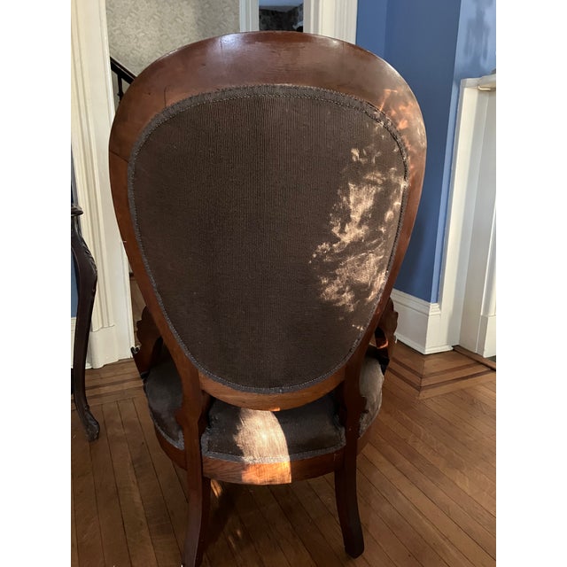 Brown Late 19th Century Victorian Needlepoint Lounge Chair For Sale - Image 8 of 12