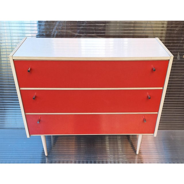 Vintage Shoe Cabinet with White Body and Orange Doors, 1970s, in Very Good conditions. Designed 1970 to 1979