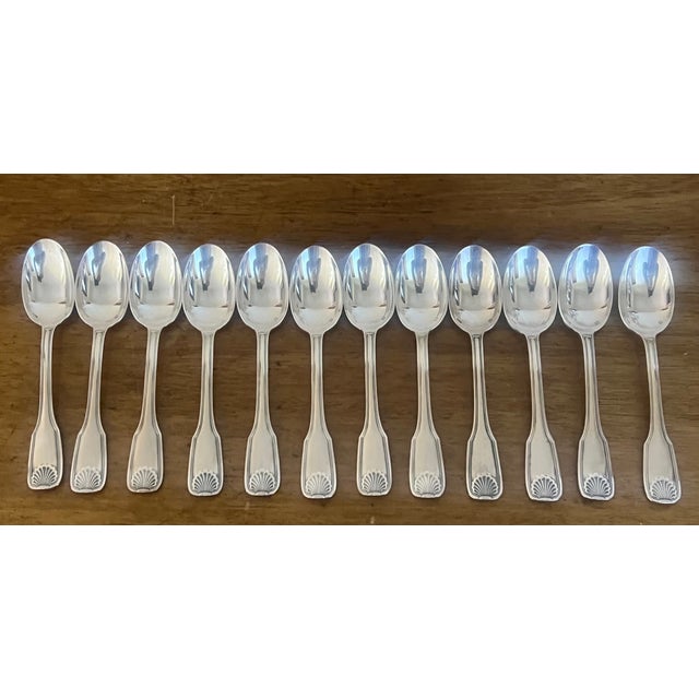 Frionnet Francois Mid Century Shell Pattern Silverware- Set of 37 For Sale - Image 10 of 18