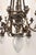 Early 20th Century Cast Bronze Highly Ornate Chandelier With Original Etched Glass Down Shades For Sale - Image 13 of 16