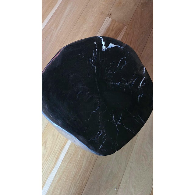 Wood Pair of Indonesian Petrified Wood Side Tables, Bali, Organic Modern, C. 2000s For Sale - Image 7 of 7