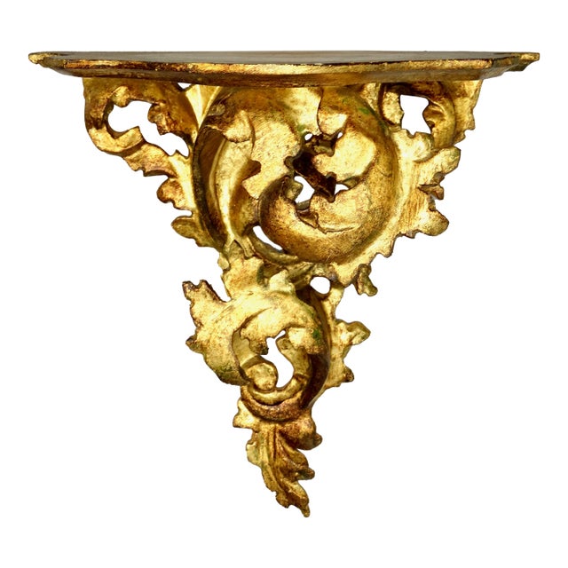 Large Italian Gilt Wall Bracket Mid Century Hollywood Regency For Sale