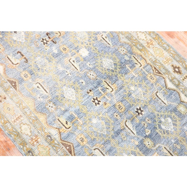 Description 1920s Persian Malayer Runner in pretty blues and some chartreuse blended in Details rug no. j3992 size 3' 8" x...