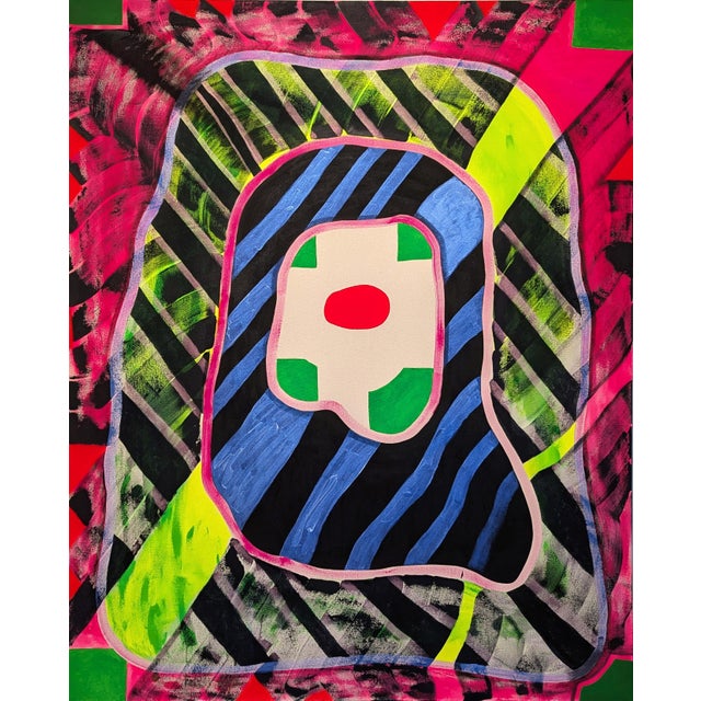 Max Manning “Untitled (CVS133)” Large Contemporary Colorful Neon Geometric Abstract Painting, 2019 For Sale