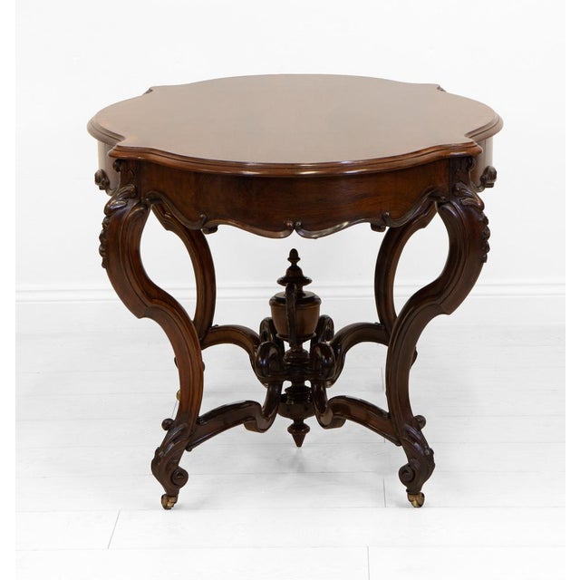 Victorian Rosewood Rococo Revival Carved Centre Hall Table, 1850s For Sale - Image 18 of 18