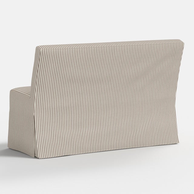 Stoffer Home x Cloth & Company Slipcover for Lindy Dining Banquette in Jane Stripe Mauve For Sale In Chicago - Image 6 of 8