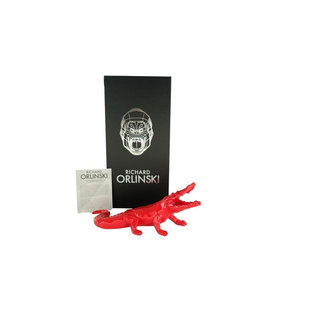 Richard ORLINSKI (1966) Croco Spirit (Red Edition) Original resin sculpture Color: Red Dimensions: 22 x 8 x 9 cm (approx....