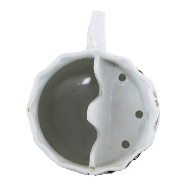 Vintage Victorian Hand-Painted Porcelain Mugs & Pitcher Set – Unique Floral & Landscape Designs For Sale In New York - Image 6 of 10