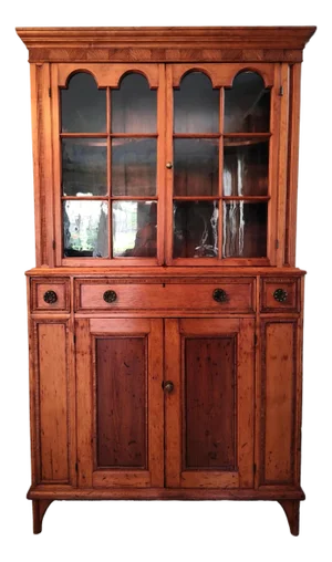 1810 Federal Hackensack Pine Wood Cupboard Cabinet Bergen County