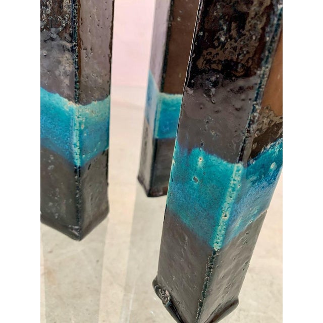 Raku Ceramic Vases, 1970s, Set of 3 For Sale - Image 6 of 9