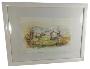Pasquale Barberis, Landscape, Watercolor, 1970s