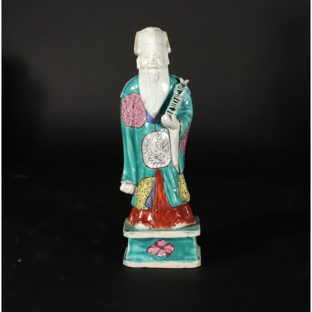 Chinese Export Porcelain Taoist Immortal Figures, Set of Eight Immortals and Shou Lao For Sale - Image 10 of 10