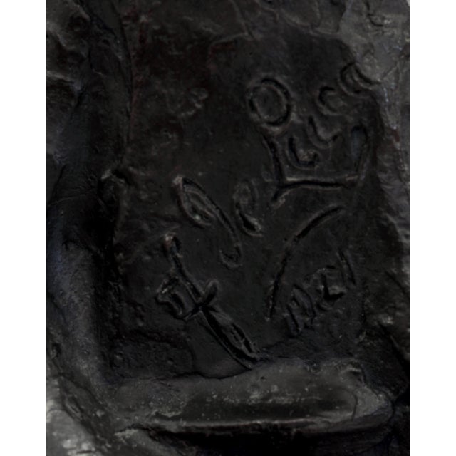 Metal Ferdinando De Luca, Figurative Sculpture, 1921, Bronze with Yellow Marble Base For Sale - Image 7 of 11