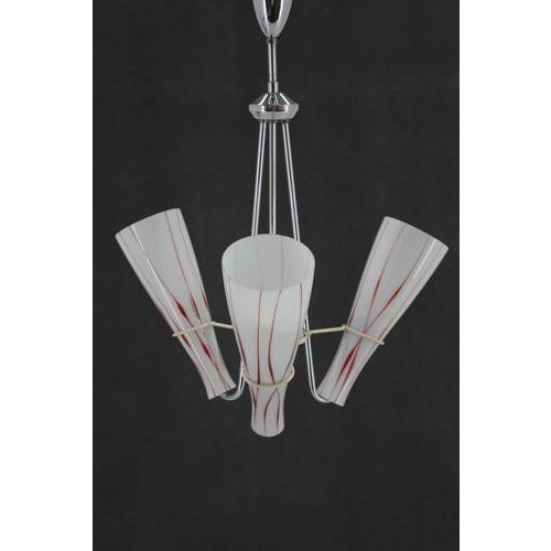 Czechoslovakian Glass Chandelier, 1970s For Sale - Image 3 of 13