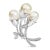18K White Gold 2 1/5 Cttw Diamond and South Sea Pearl Floral Brooch Pin (G-H Color, VS1-VS2 Clarity) For Sale - Image 4 of 6